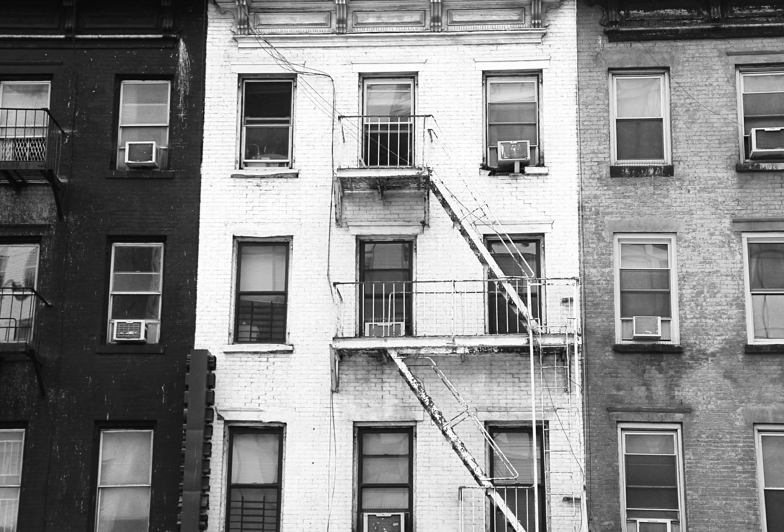Black and White NYC Tenement Buildings
